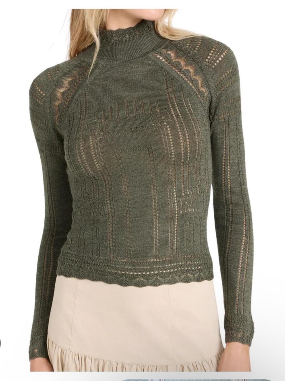 SEA New York dark green Paxton wool sweater sz M